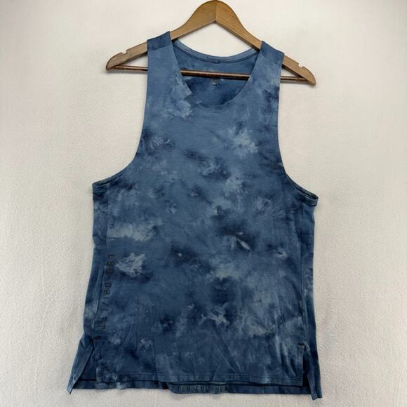 Lululemon Tank Top men's Small Blue Always Agile Diamond Tie Dye Training Gym - Picture 1 of 7
